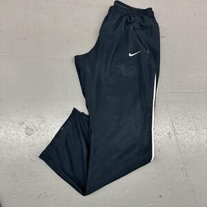 Nike Pants Youth Large Black Fit Dry Track Athletic Side Stripe Zip Hem